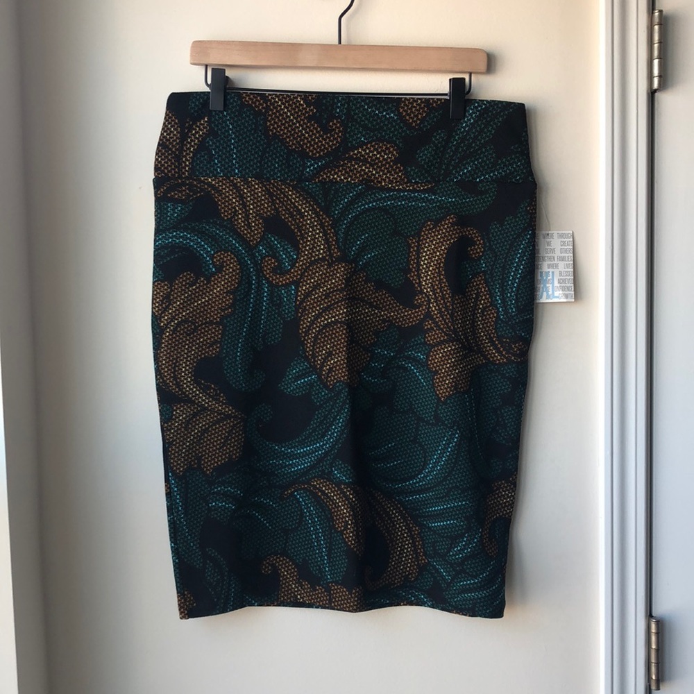 Pencil Skirt-Blue/Black